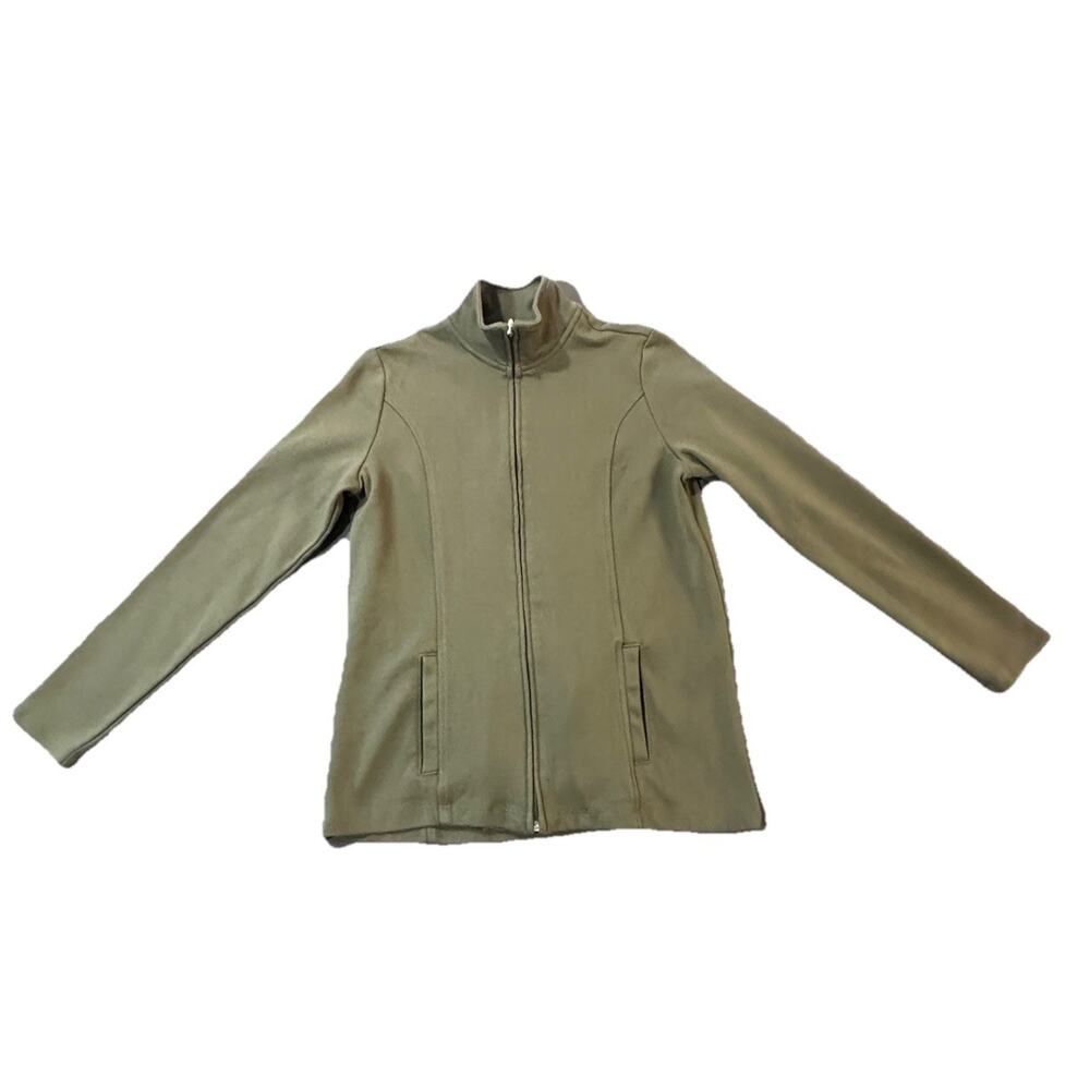 Hasting & Smith Olive Green Zip Up Jacket Size M Full Zip Women